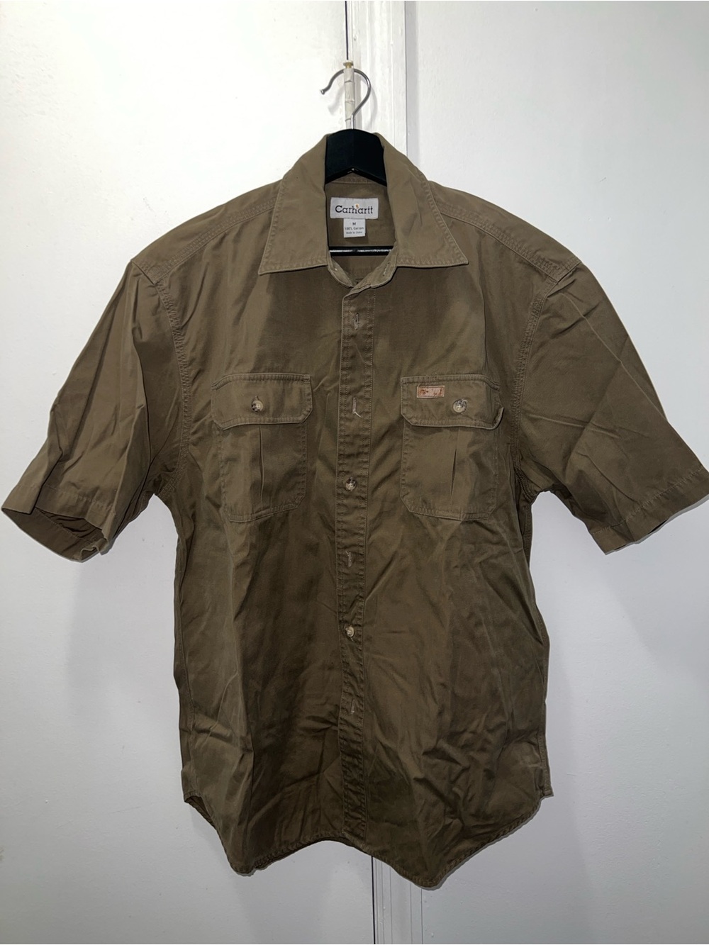 Carhartt Men's Short Sleeve Button-Down Shirt - Olive Brown